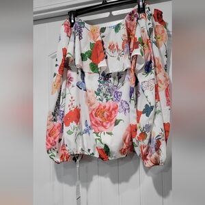 Floral Off-Shoulder Blouse by Hibluco